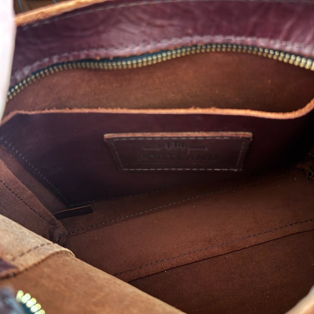 Portland Leather Goods Triangle Shoulder Bag - Cognac - Picture 8 of 11